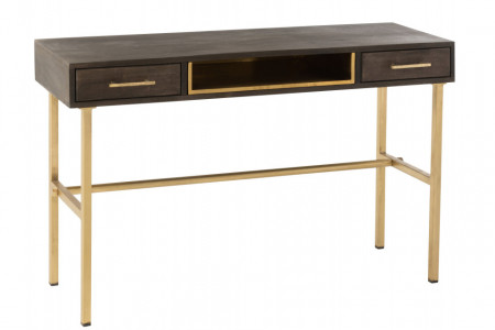 Console bruin - goud model Janis 2 Laden Mango Hout/