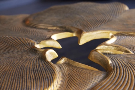 Decoratieve salontafel GINKGO 95cm goud zwart handgemaakt metaal - Img 5