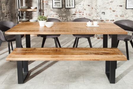 Design bank IRON CRAFT 170 cm mangohout ijzer industrieel design - Img 6
