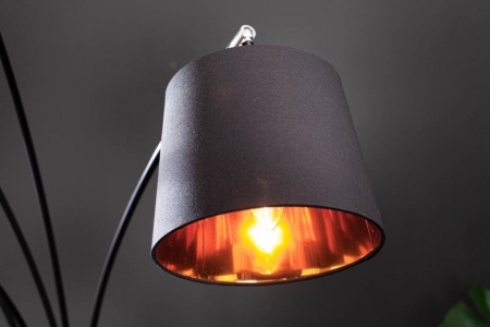 Design booglamp Black 205 cm zwart goud 5 kantelbare parasols vloerlamp - Img 4
