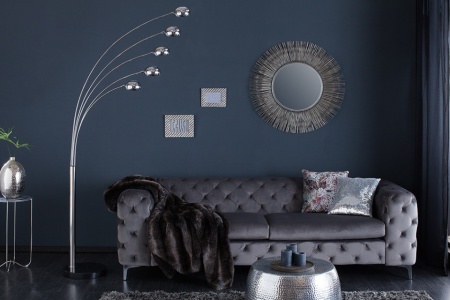 Design booglamp FIVE LIGHTS 205 cm zilveren vloerlamp met marmeren voet - Img 3