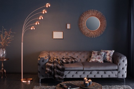 Design booglamp VIJF LICHTEN 205cm koperen vloerlamp booglamp - Img 2