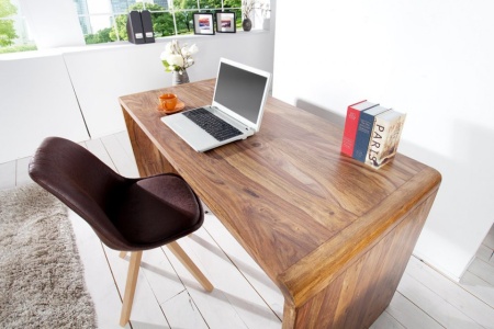 Design bureau CUBUS 150cm Sheesham Rosewood Wood Stone Finish - Img 6