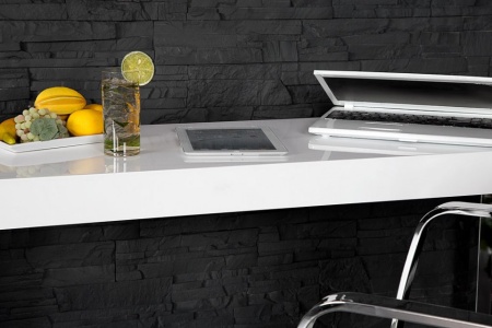 Design console WIT BUREAU 120cm wit hoogglans kantoortafel - Img 3