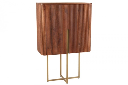 Design highboard GATSBY 125 cm bruin mat goud mangohout retro - Img 8