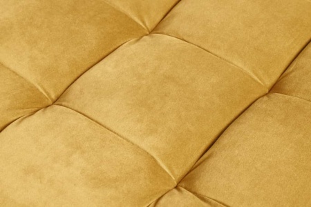 Design kruk COSY VELVET 80cm mosterdgeel goud fluwelen metalen poten - Img 6