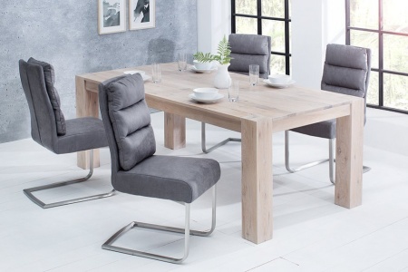 Design sledestoel COMFORT vintage grijs met RVS frame - Img 2