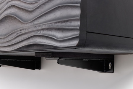 Design tv-meubel WAVE 160cm zwart massief mangohout hangend - Img 7