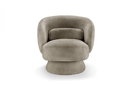 Draaibare designfauteuil BOSSA NOVA 80cm bouclé taupe - Img 4