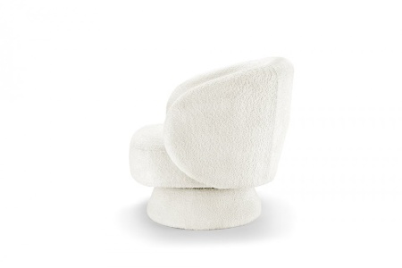 Draaibare designfauteuil BOSSA NOVA 80cm bouclé wit - Img 6