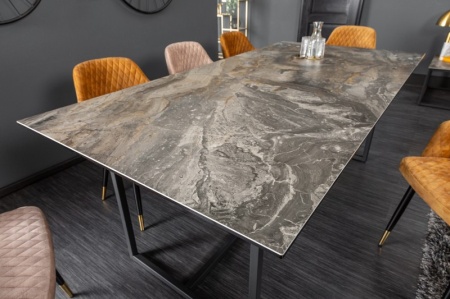 Eettafel keramiek taupe marmerlook 200cm - Img 3