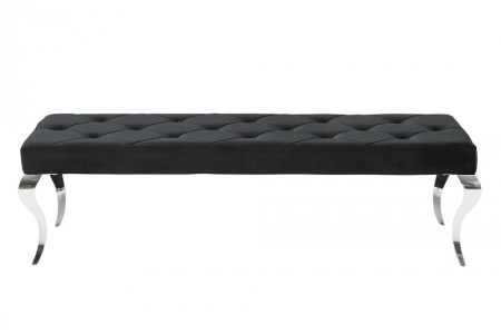 Elegante bank MODERN BAROK 172 cm zwart fluweel roestvrij staal - Img 5