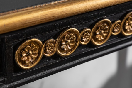 Elegante consoletafel VENICE 125 cm zwart goud massief hout - Img 6