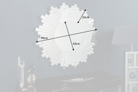 Elegante design wandspiegel MOSAIK 90 cm rond in mozaïekstijl - Img 2
