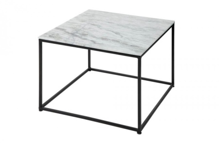 Elegante salontafel ELEMENTS 50cm wit met een gepolijst marmeren blad - Img 7