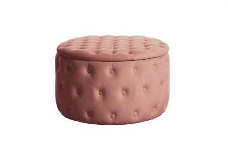 Elegante salontafel / Poef MODERN BAROK 75 cm oudroze fluwelen kruk met opbergruimte - Img 5
