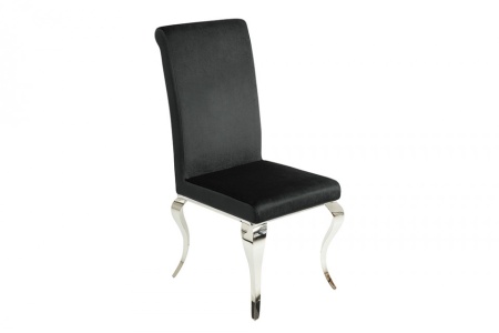 Elegante stoel MODERN BAROK zwart fluwelen stoelpoten van roestvrij staal - Img 6