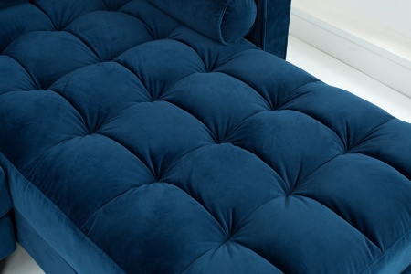 Extravagante Chesterfield-ontwerp hoekbank met 3 plaatsen COSY VELVET donkerblauwe fluwelen kernzithoek - Img 5