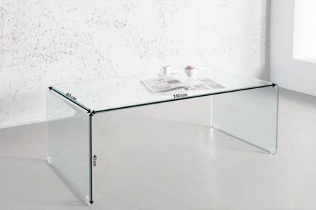 Extravagante glazen salontafel 110 cm transparant - Img 2