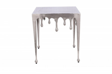 Extravagante salontafel LIQUID LINE L 46 cm zilver druppelvormig design