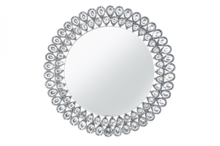 Extravagante wandspiegel BIG DIAMONDS 80 cm rond met glaskristallen - Img 5