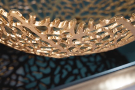 Filigraan design kom ABSTRACT BLAD 45cm goud handgemaakt - Img 4