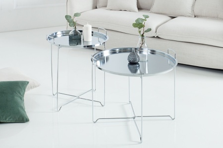 Filigraan salontafel MARRAKESCH 56 cm zilveren dienbladtafel Afneembaar tafelblad - Img 6