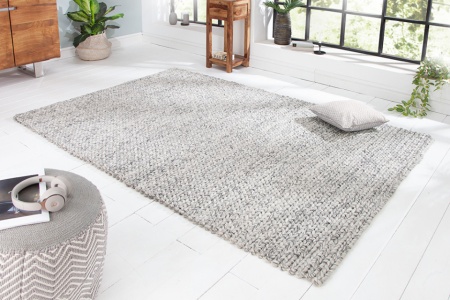 Handgemaakt tapijt HOME 240x160cm grijs gemaakt van wol - Img 3