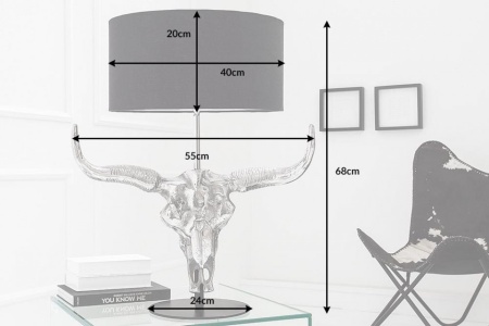Imposante tafellamp EL TORO 68 cm zwarte stierenkop !!!! - Img 2