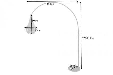 In hoogte verstelbare vloerlamp ROYAL 210 cm zwart met kroonluchter - Img 4