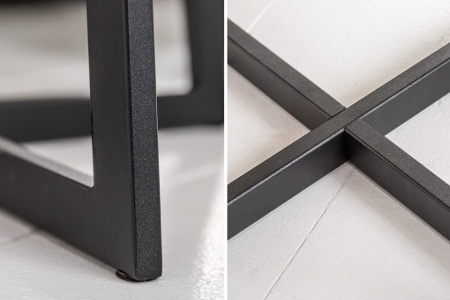 Industriële bijzettafel 50 cm eiken geolied zwart frame - Img 8