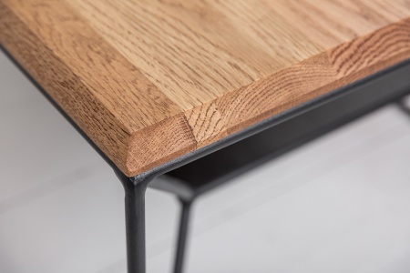Industriële salontafel ARCHITECTURE 110cm geolied eikenhout met plank - Img 4