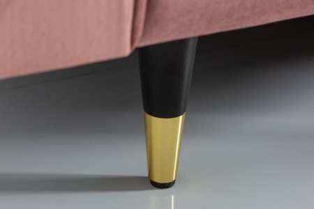 Luxe design 3-zitsbank 225 cm zitcomfort pocketvering bekleding fluweel stof oudroze - Img 3