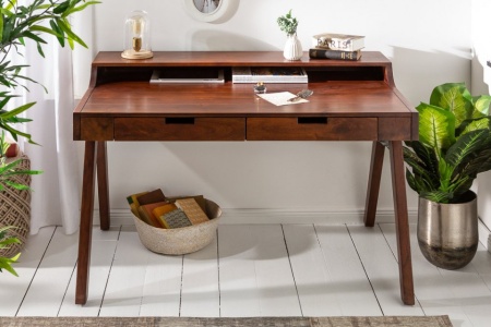Massief bureau MONSOON 100 cm acacia bureau met een opvallende afwerking - Img 4