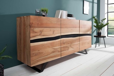 Massief dressoir 150cm zijde acacia met boomrand - Img 7