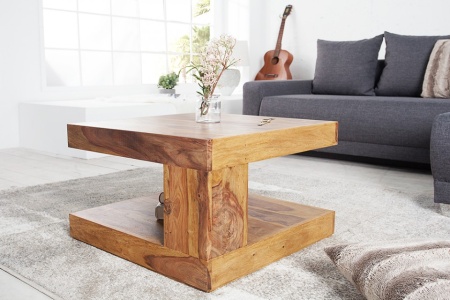 Massief edelhouten salontafel GIANT Sheesham 60 cm Stone Finish - Img 4