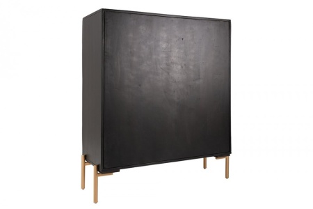 Massief highboard DALA 100cm mangohout zwart gouden poten - Img 6