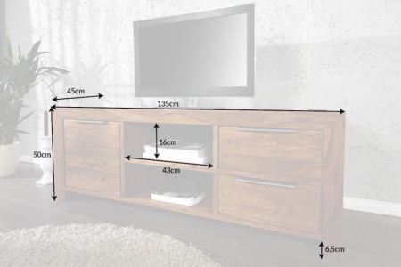 massief sheesham hout tv meubel 135 cm model lagos - Img 4