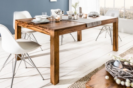 Massief Sheeshamhout Eettafel PURE 160-240cm met Verlengbare platen - Img 7
