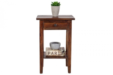 Massieve bijzettafel HEMINGWAY 55cm koffie mahonie Shabby Chic telefoontafel - Img 2