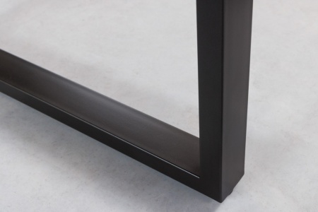 Massieve boomstam eettafel GENESIS 140cm acacia boomrand onderstel - Img 6