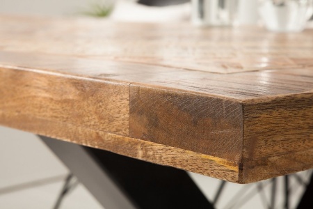 Massieve eettafel INFINITY HOME 200 cm naturel mangohout industrieel design - Img 5
