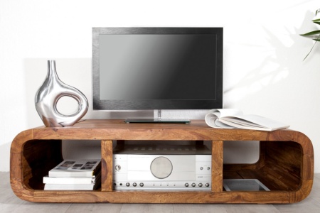 Massieve salontafel Curf 100 cm Sheesham Wood Stone Finish TV-Lowboard - Img 3