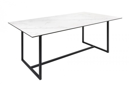 Moderne eettafel 200cm wit keramiek in marmerlook - Img 8