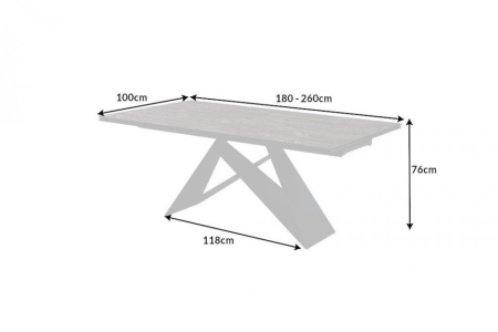 Moderne keramische eettafel PROMETHEUS 180-220-260cm, roest-look uitschuifbaar - Img 7