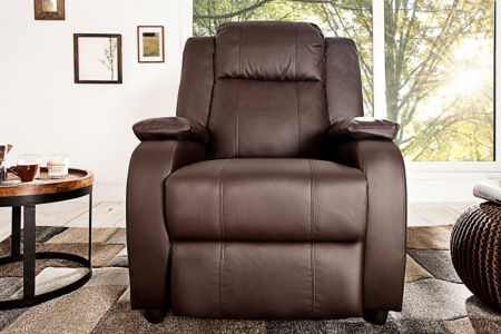 Moderne relax fauteuil Bruin fauteuil met ligfunctie - Img 3