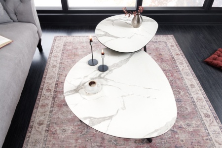 Moderne salontafel 90cm wit marmeren keramiek gemaakt in Italië - Img 8