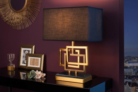 Moderne tafellamp 56cm goud modern design met stoffen kap - Img 4
