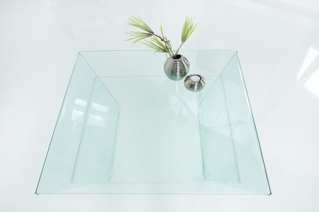 Moderne vierkant glazen transparant salontafel FANTOME 70 cm - Img 6