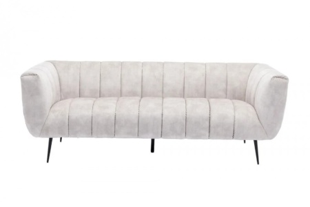 Retro 3-zitsbank NOBLESSE 225cm champagne fluwelen 3-zitsbank met decoratief stiksel - Img 3